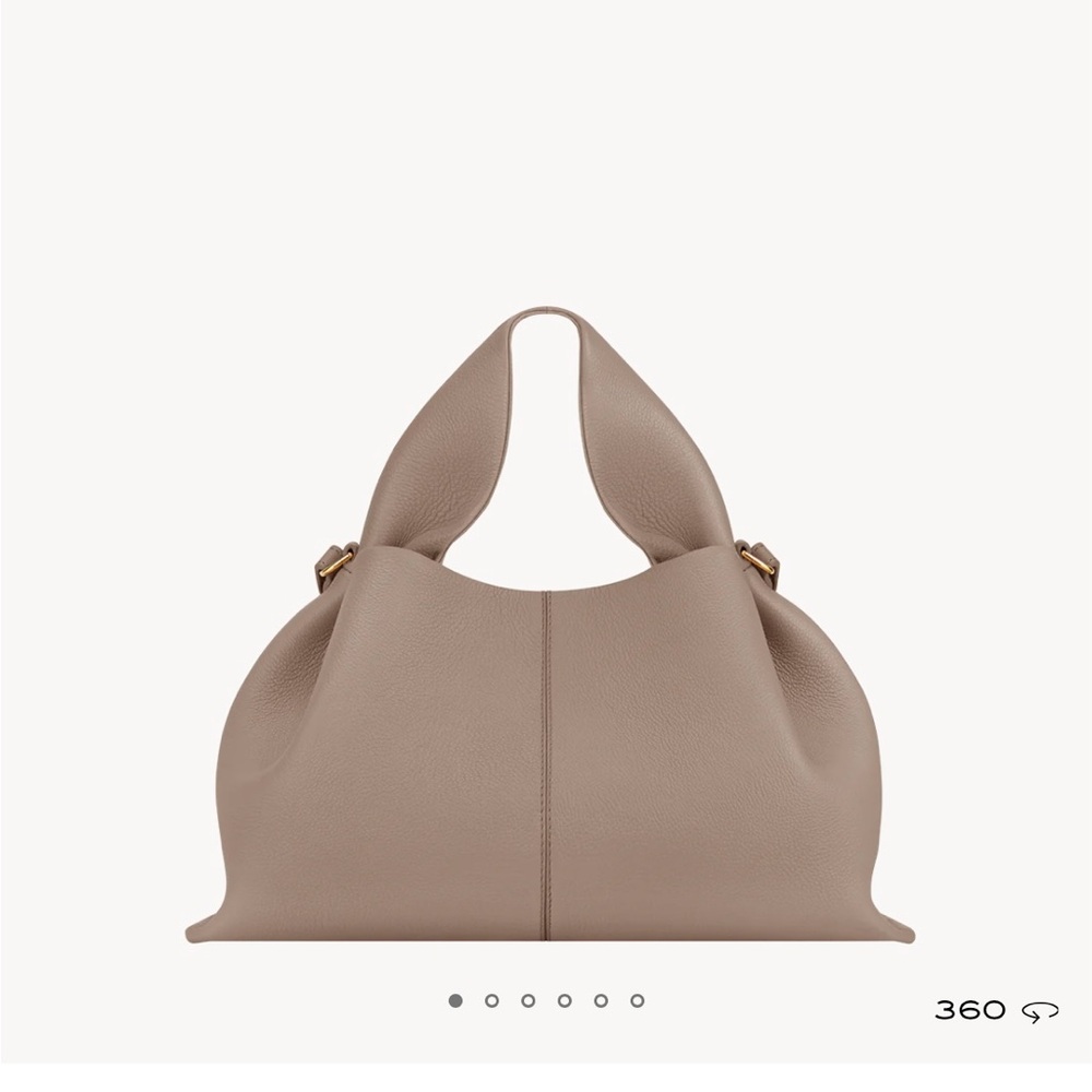 Authentic Polene Numero Neuf handbag in Textured Taupe